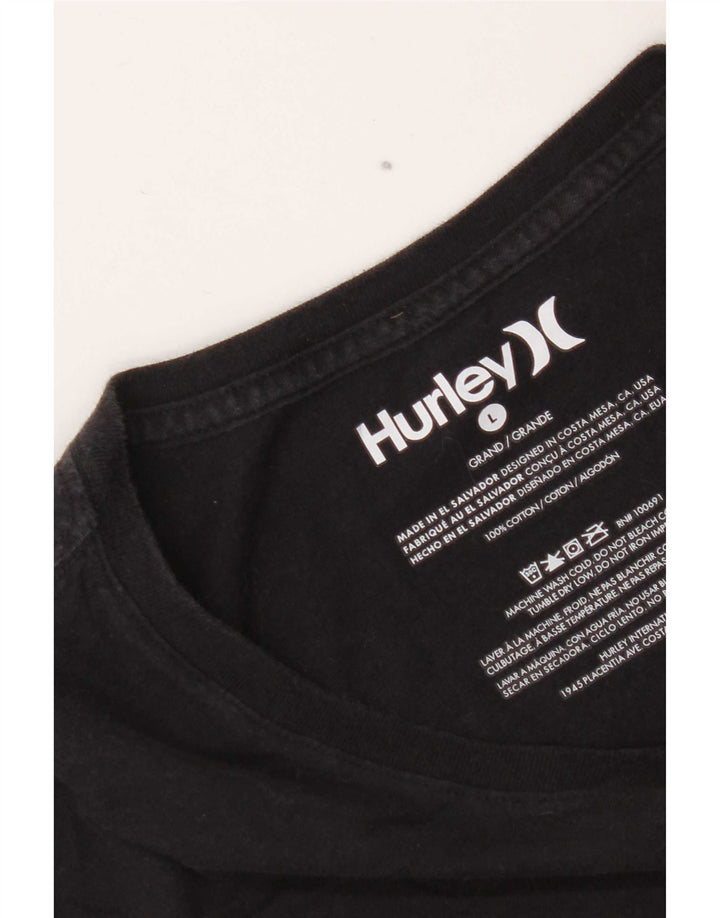 Hurley Kurzarm-T-Shirt für Herren, normal, Größe L, aus schwarzer Baumwolle
