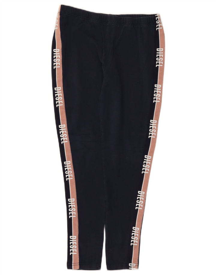 Diesel Womens Graphic Crop Leggings UK 12 Mittel Marineblau Farbblock