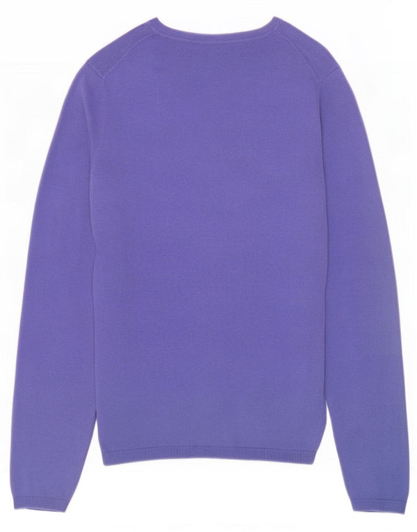 Tommy Hilfiger Damen-Pullover mit V-Ausschnitt, Gr. 10, Größe S, Lila, Baumwolle