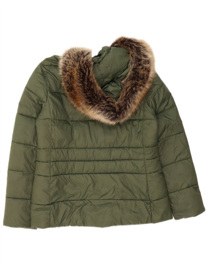 Barbour Wattierte Damenjacke mit Kapuze, UK 12, mittelgrün, Polyester