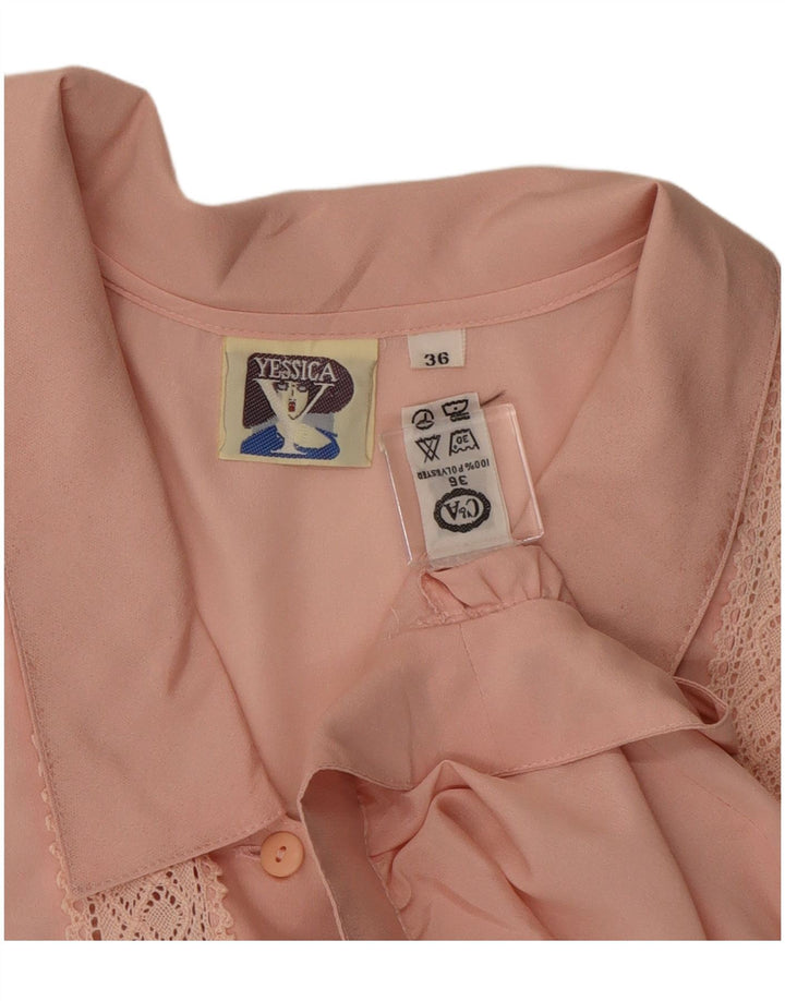 Yessica Womens Crop Shirt Bluse EU 36 Small Rosa Polyester