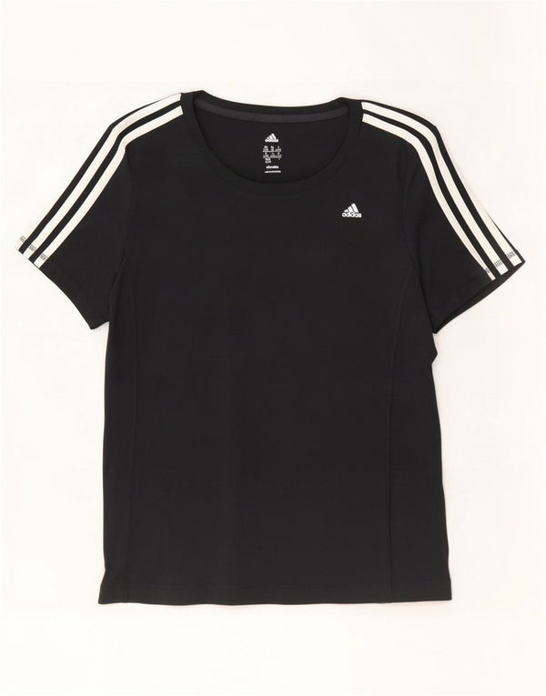 Adidas Damen Climalite T-Shirt Top UK 18 XL Schwarz Polyester