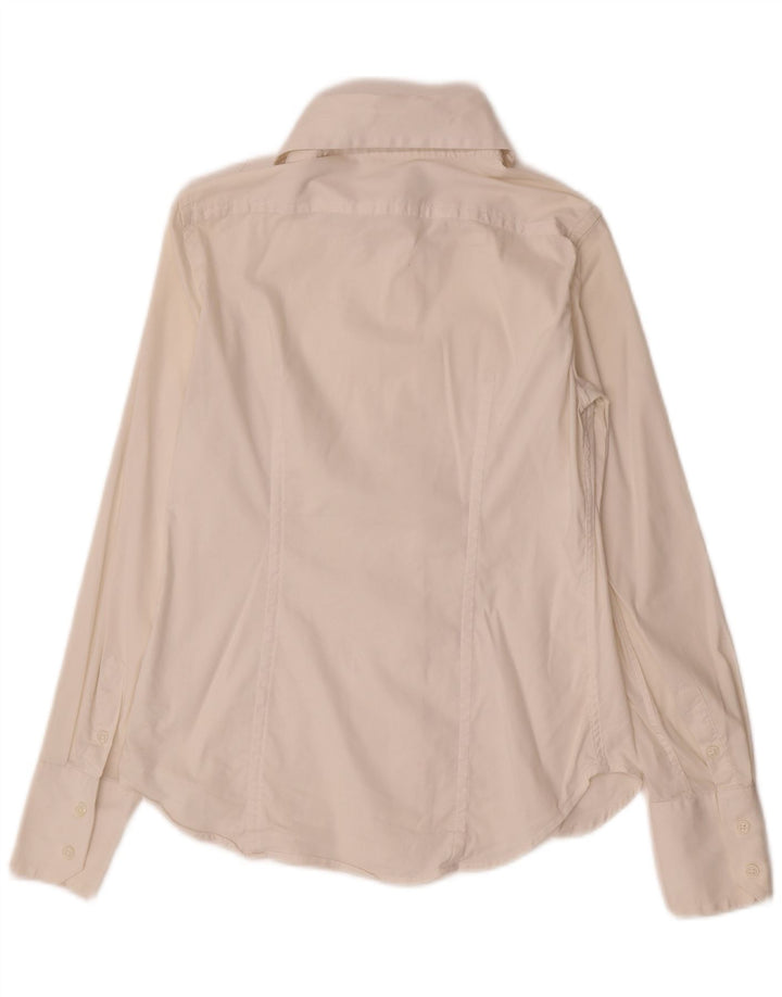 Benetton Damen-Hemd UK 12 Medium Weiß