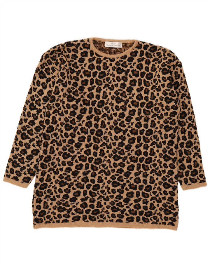 Marks & Spencer Damen-Pullover mit Rundhalsausschnitt, Gr. 14, Braun