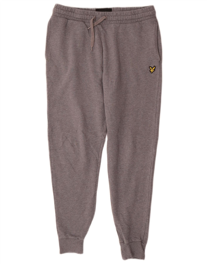 Lyle & Scott Herren-Trainingshose, Jogginghose, mittelgrau gefleckte Baumwolle
