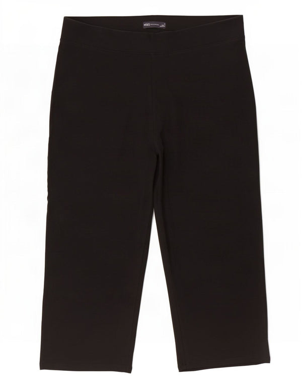 Marks & Spencer Capri-Leggings für Damen, UK 16, Größe L, Schwarz, Baumwolle