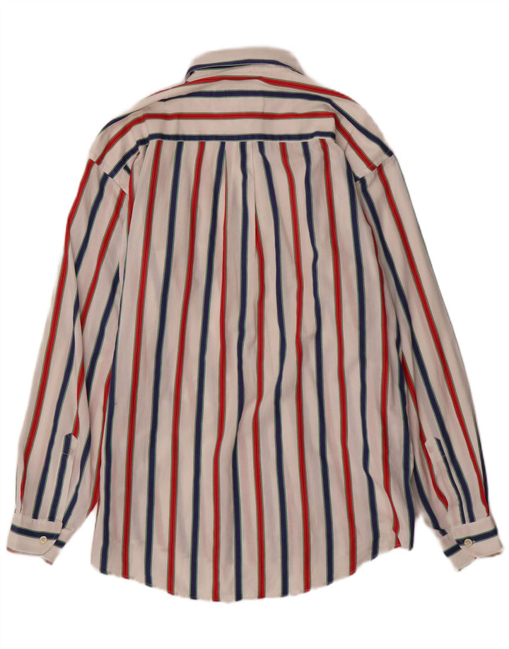 VINTAGE Herrenhemd Größe 16 1/2 42 Große mehrfarbig gestreifte Baumwolle