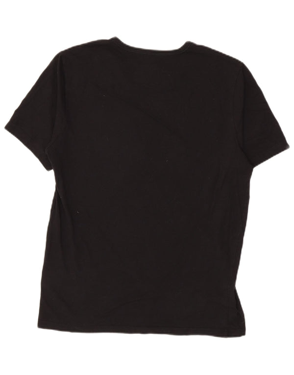 Hugo Boss Herren T-Shirt Top Medium Schwarz Baumwolle