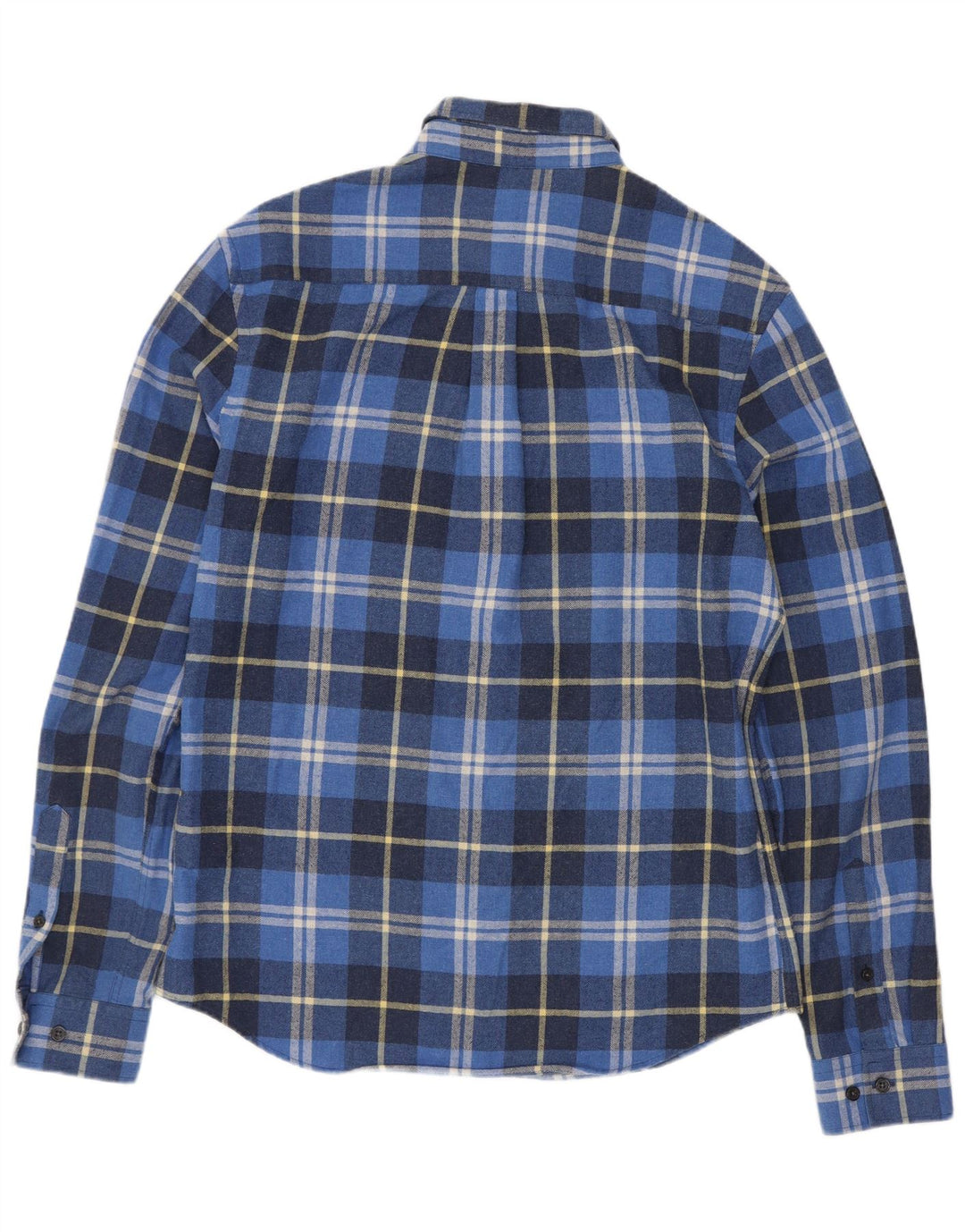 Penguin Herren Heritage Fit Slim Flanellhemd aus mittelblau karierter Baumwolle