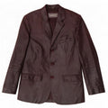 Ben Sherman Herren-Blazerjacke aus Leder mit 3 Knöpfen, UK 38, Mittelbraun