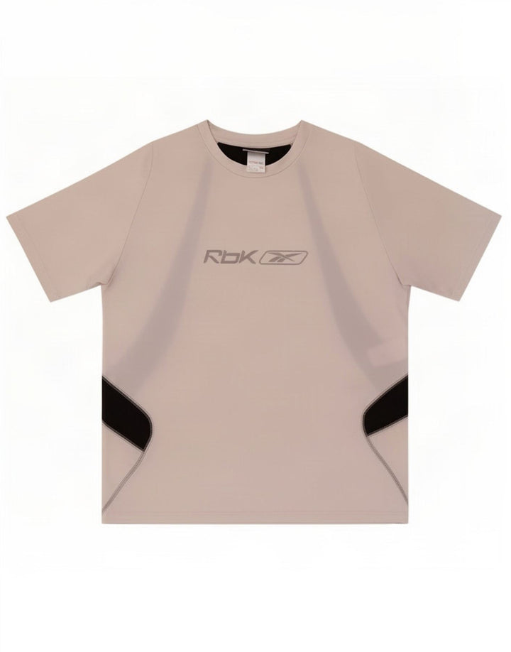 Reebok Herren Grafik-T-Shirt-Oberteil, Mittelweiß, Farbblock