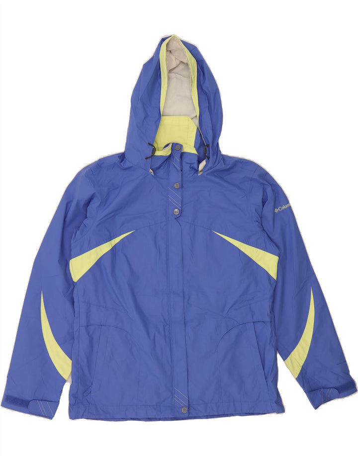 COLUMBIA Womens Interchange Loose Fit Rain Jacket UK 16 Large Blue Vintage Columbia and Second-Hand Columbia from Messina Hembry 