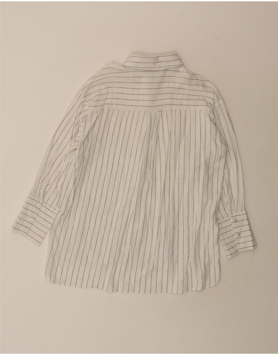 Langes, übergroßes Damenhemd von Zara, Gr. 10, Größe S, Weiß, Nadelstreifen