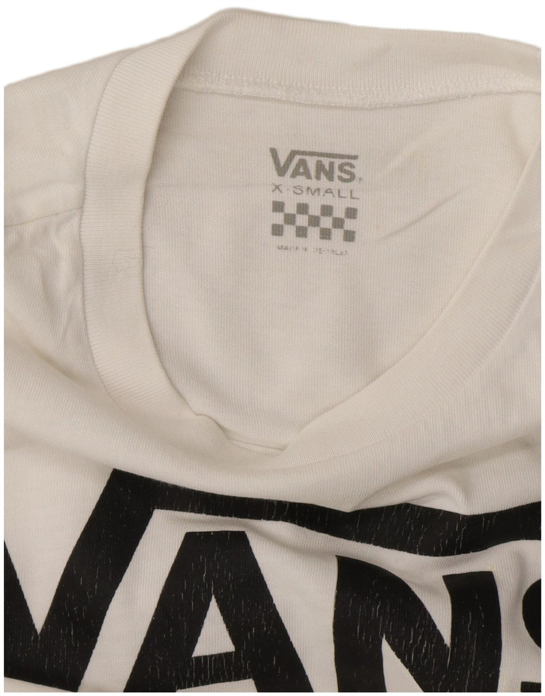 VANS Damen Grafik T-Shirt Top UK 6 XS Weiß