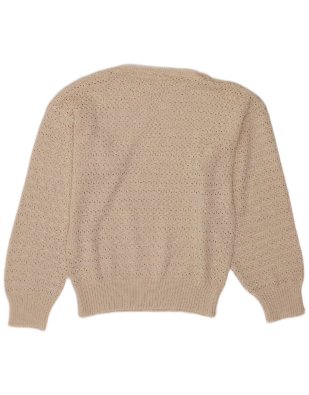 Vintage Damen Pullover mit U-Boot-Ausschnitt, Gr. 10, Größe S, Weiß