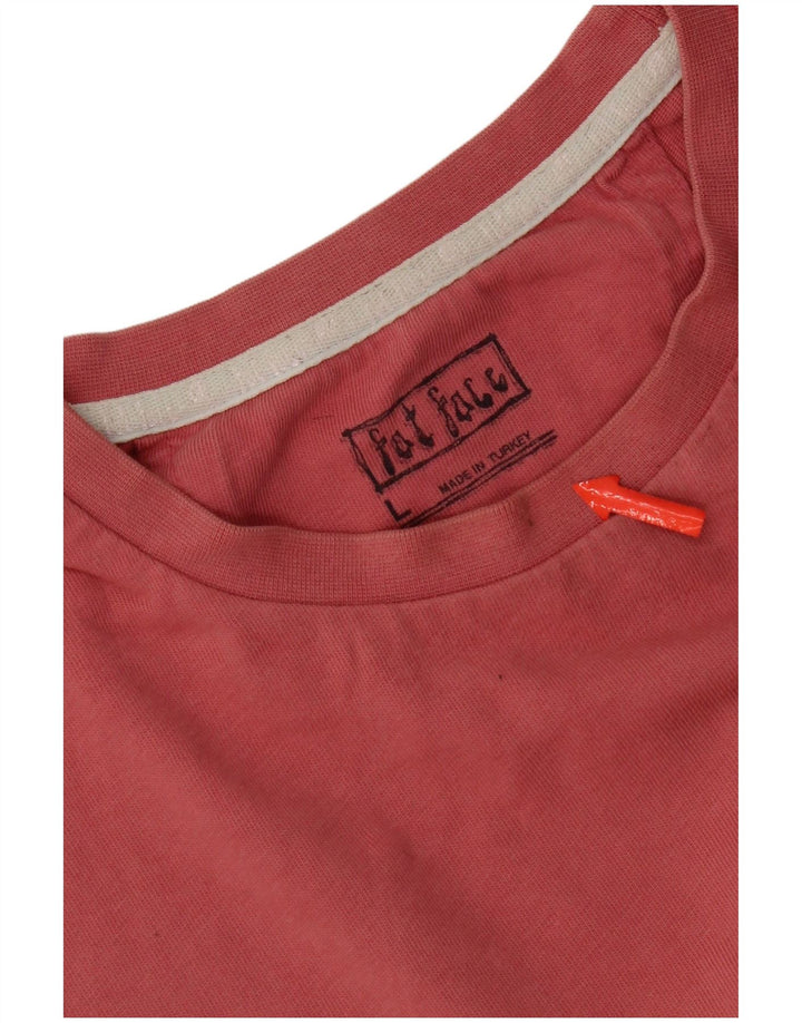 Fat Face Herren-T-Shirt mit Grafik, Größe L, Rosa, Baumwolle