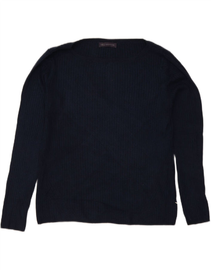 Marks & Spencer Damen-Pullover mit U-Boot-Ausschnitt, Gr. 12, mittleres Marineblau