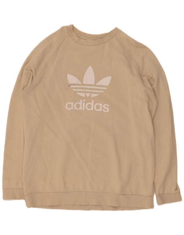 Adidas Herren Grafik Sweatshirt Pullover XL Beige Baumwolle