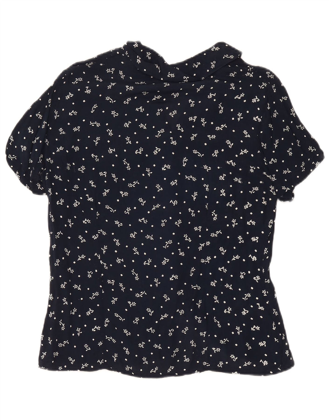 Express Damen Kurzarm-Hemdbluse IT 44 Medium Navy Blue Floral