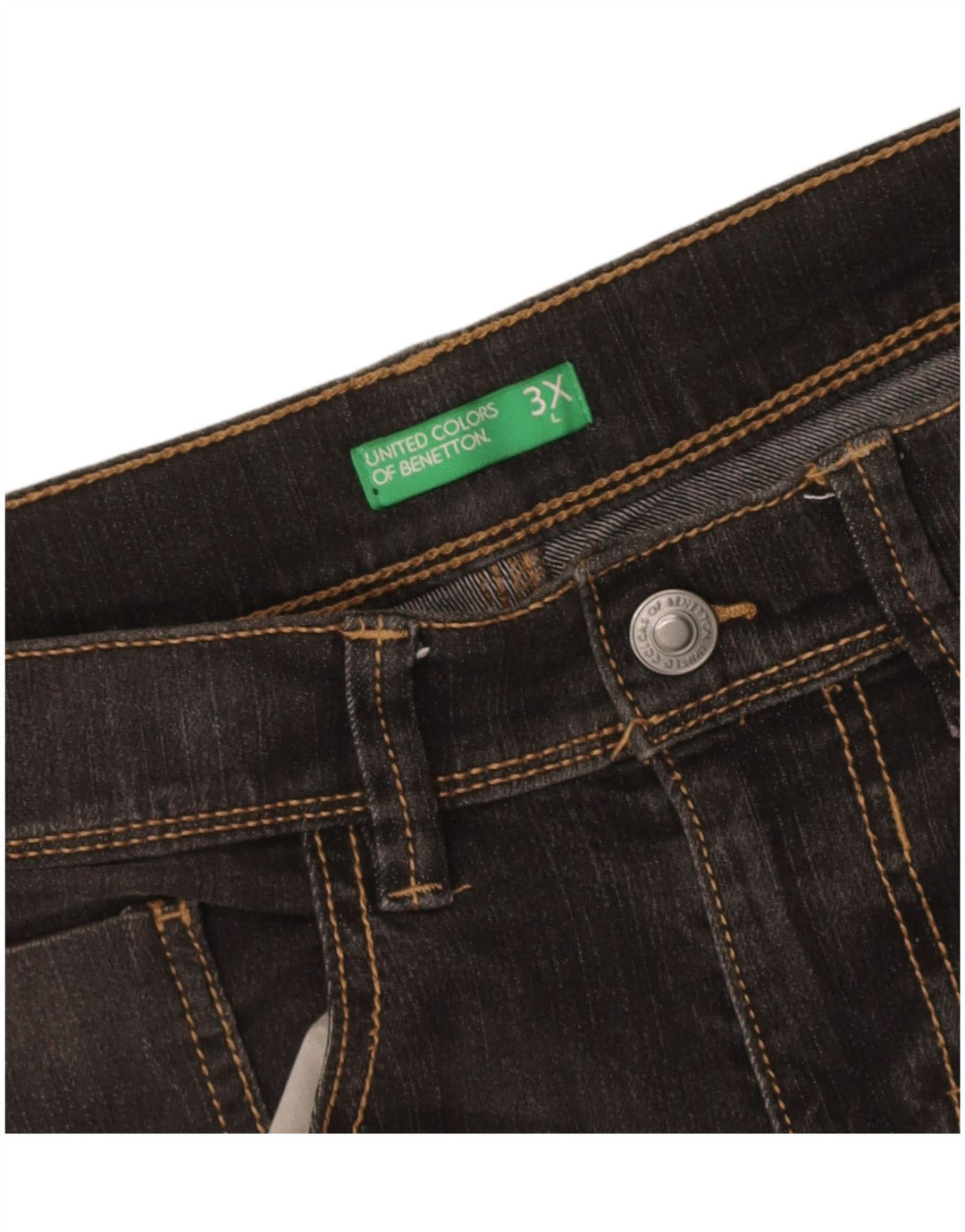 Benetton Herren Jeansshorts W32 Medium Schwarz