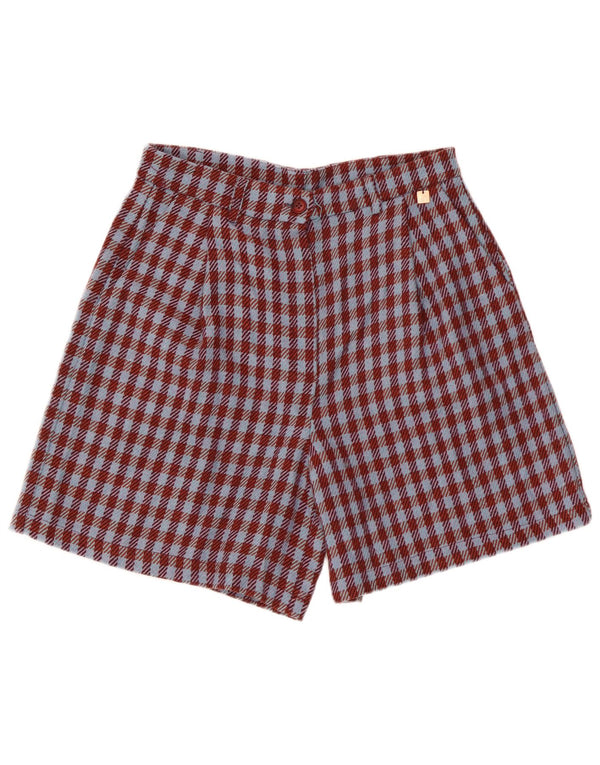 Vintage Damen Casual Shorts IT 42 Medium W28 Burgund Hahnentritt