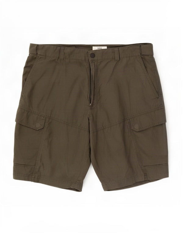 Marks & Spencer Herren Cargoshorts W40 XL Khaki Baumwolle