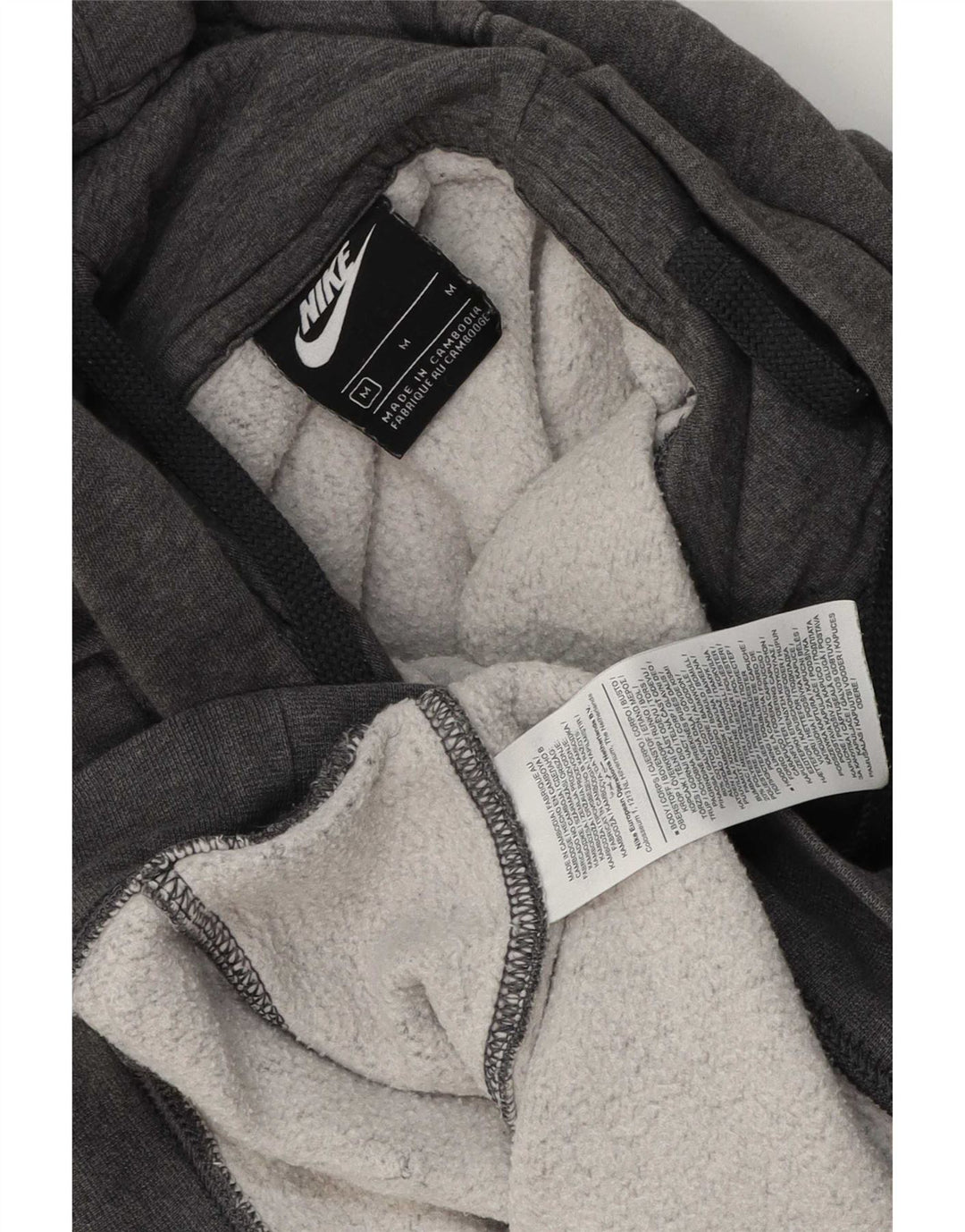 Nike Herren-Kapuzenpullover aus mittelgrau gefleckter Baumwolle