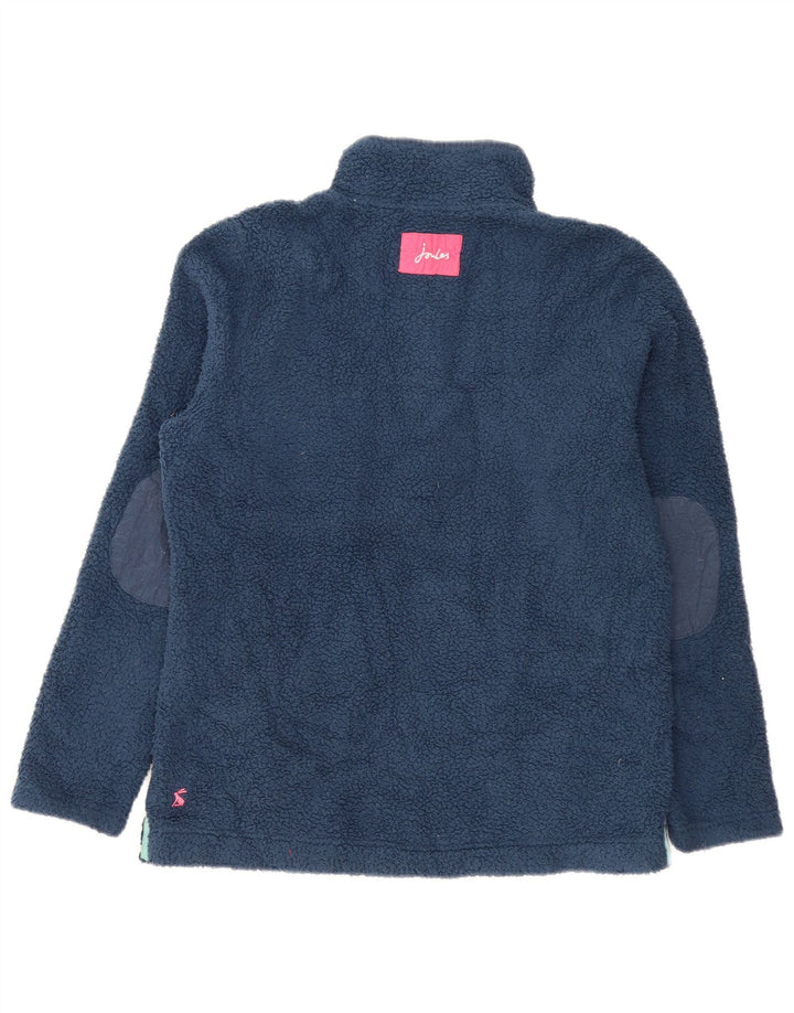 Übergroßer Damen-Fleecepullover mit Knopfkragen von Joules, Gr. 12, mittleres Marineblau