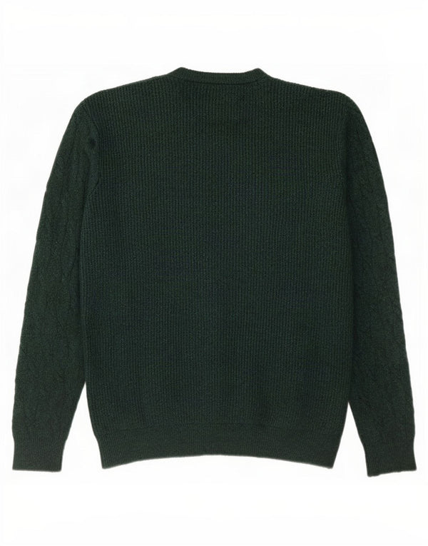 Marks & Spencer Herren-Pullover mit Rundhalsausschnitt, Größe L, Grün, Polyamid