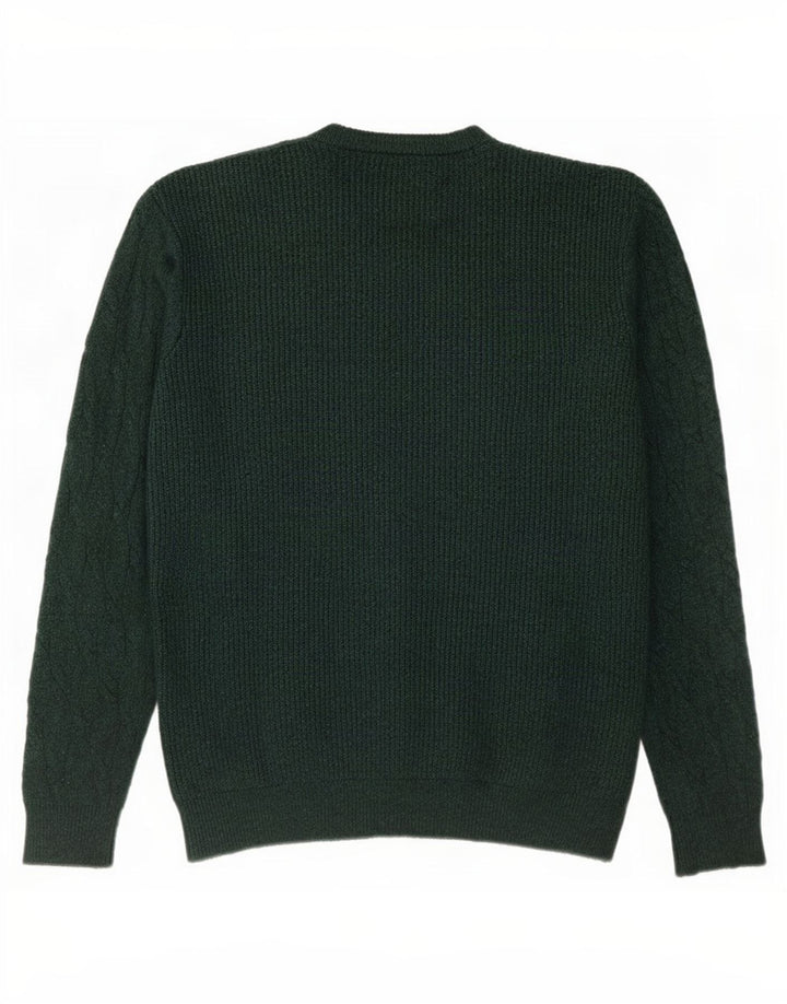 Marks & Spencer Herren-Pullover mit Rundhalsausschnitt, Größe L, Grün, Polyamid