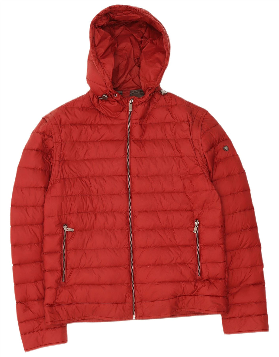 MASSIMO DUTTI Womens Hooded Padded Jacket UK 16 Large Red