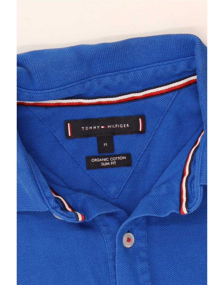 Tommy Hilfiger Mens Slim Fit Polo Shirt Medium Blue Striped