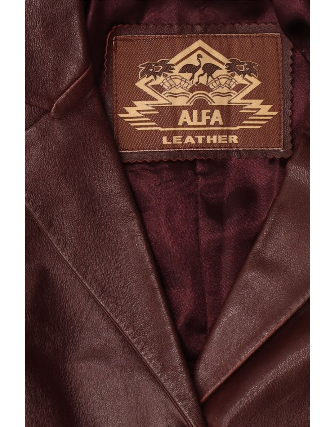 Alfa Damen Ledermantel UK 10 Kleines burgunderrotes Leder