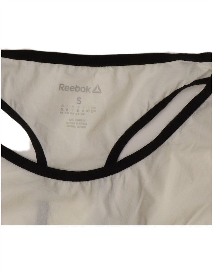 Reebok Damen Graphic Vest Top UK 8/10 Small Weiß