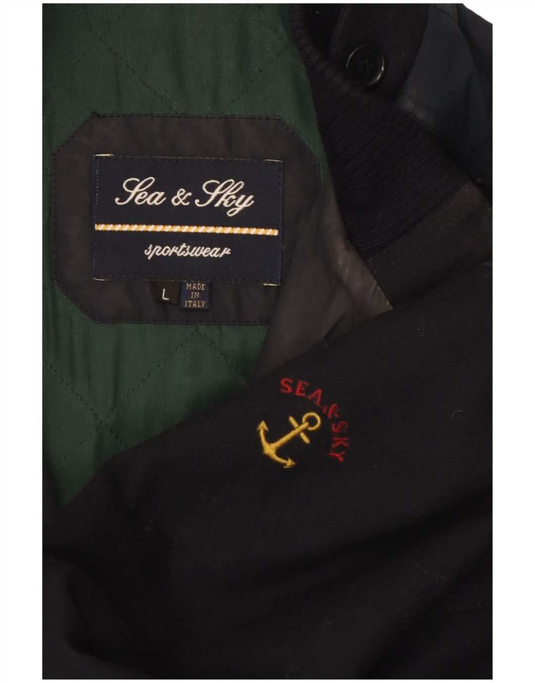 Sea & Sky Herren-Utility-Jacke UK 40 Große marineblaue Wolle