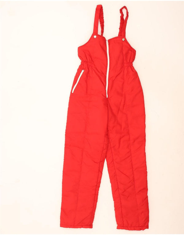 Vintage Womens Sleeveless Ski Jumpsuit UK 12 Medium Red