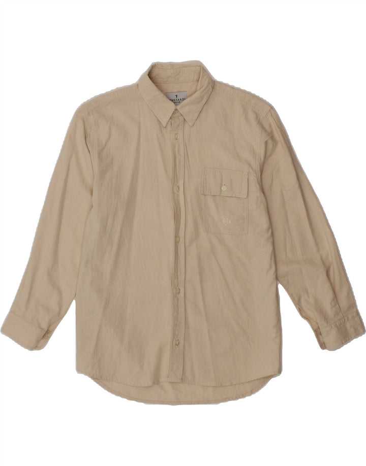 TRUSSARDI JUNIOR Boys Shirt 10-11 Years Beige Cotton Vintage Trussardi Junior and Second-Hand Trussardi Junior from Messina Hembry 