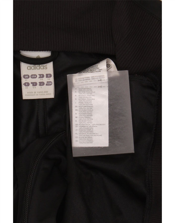 Adidas Damen Trainingsanzug Top Jacke UK 12 Medium Schwarz Polyester