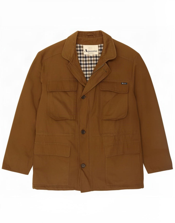 Aquascutum Herren-Utility-Jacke UK 38 Mittelbraune Baumwolle