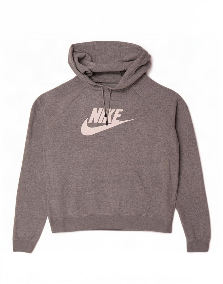 Nike Damen Graphic Hoodie Pullover UK 14 Mittelgrau