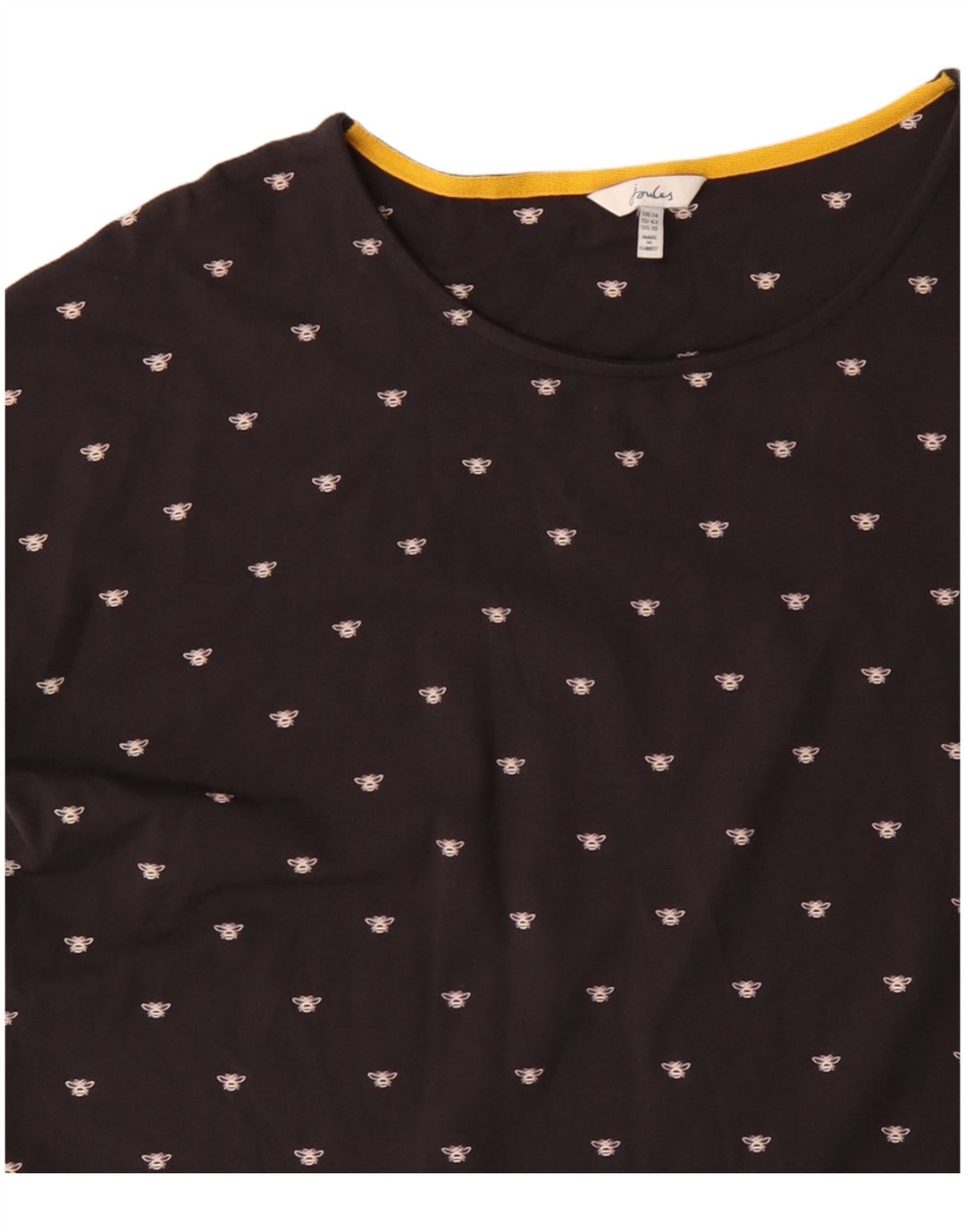 JOULES Damen Übergroßes T-Shirt-Kleid mit abstraktem Muster, UK 14, Large, Schwarz