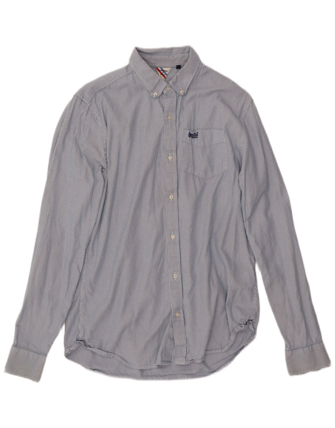 Superdry Herrenhemd Mittelblauer Nadelstreifen