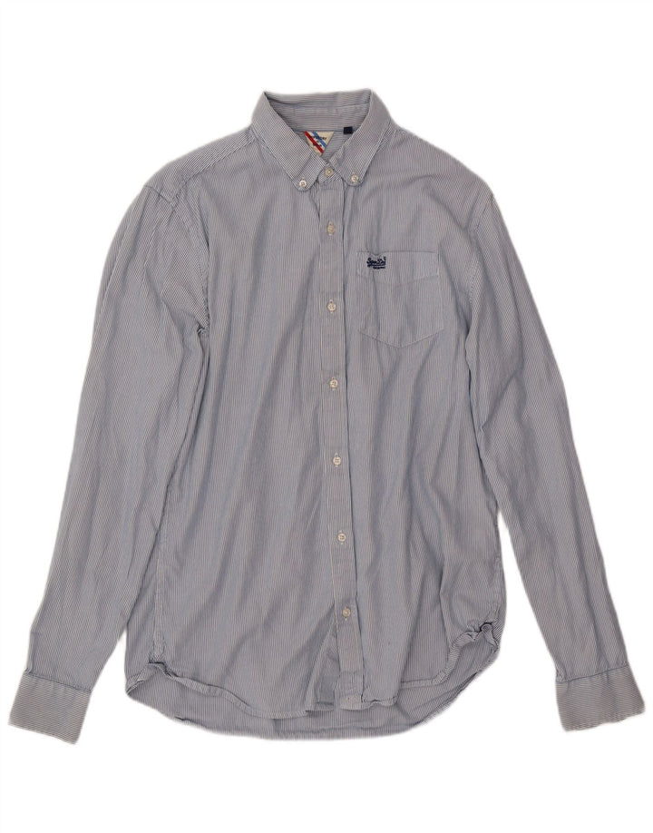 Superdry Herrenhemd Mittelblauer Nadelstreifen
