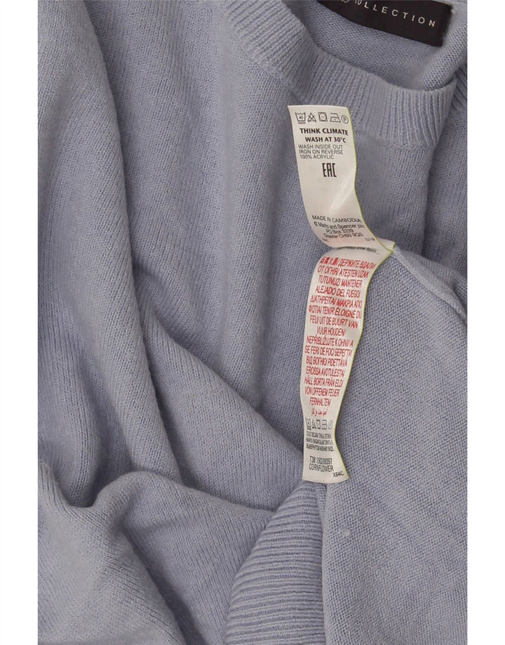 Marks & Spencer Damen-Pullover mit Rundhalsausschnitt, UK 14, Mittelblau, Acryl