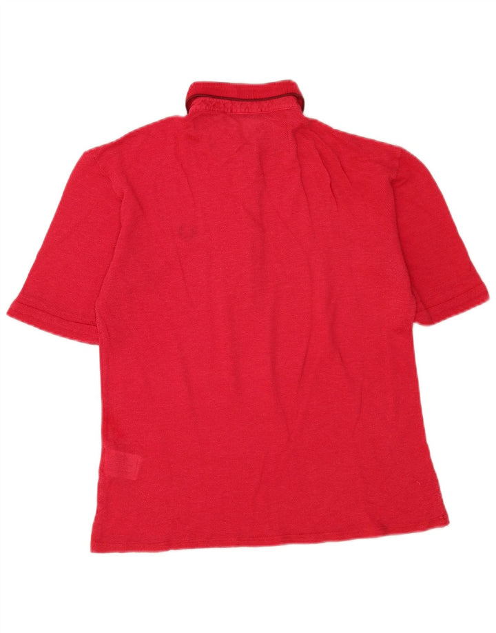 Fred Perry Damen Poloshirt UK 14 Mittelrote Viskose