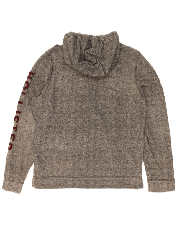 Superdry Herren-Kapuzenpullover mit grafischem Reißverschluss, mittelgrau gesprenkelte Baumwolle