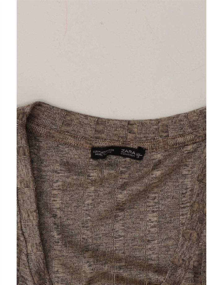 Übergroßes T-Shirt-Kleid von Zara für Damen, UK 14, Mittelgrau gestreift
