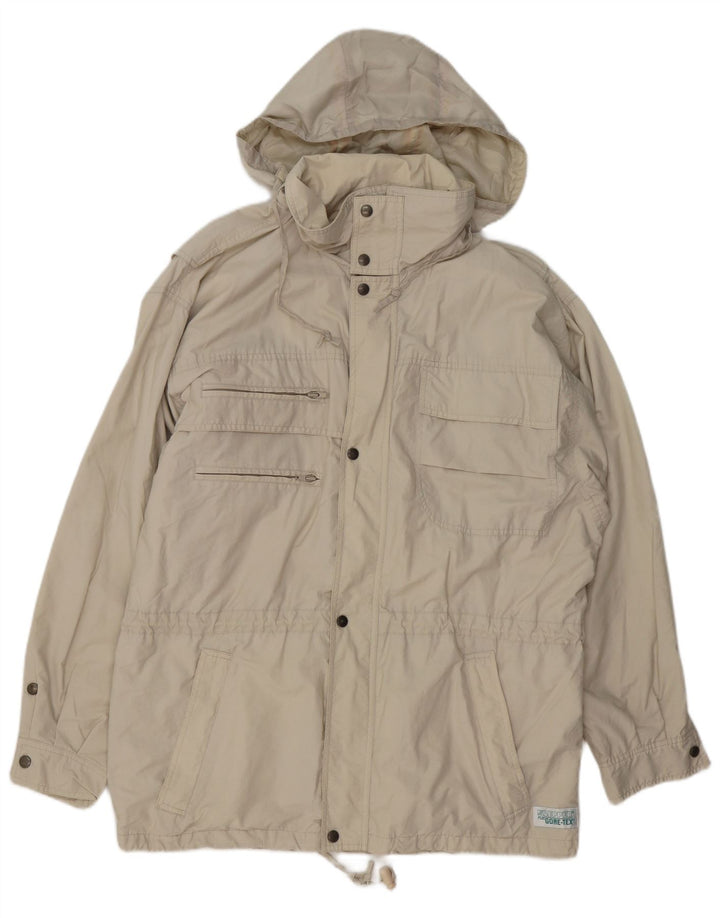 KLEPPER Herren Gore-Tex Hooded Utility Jacke UK 38 Mittelbeige Baumwolle
