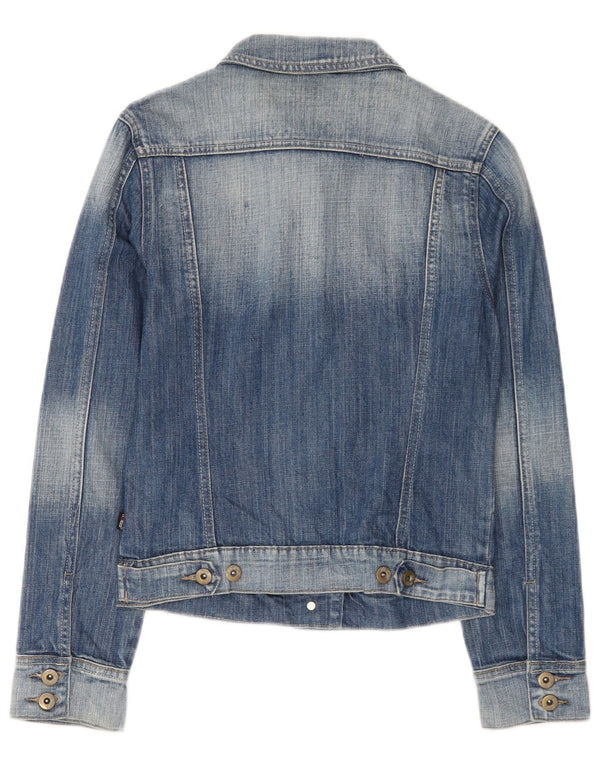 Vintage Damen Jeansjacke UK 12 Mittelblaue Baumwolle