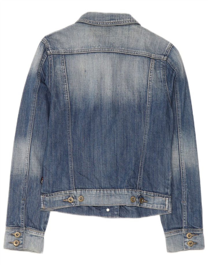 Vintage Damen Jeansjacke UK 12 Mittelblaue Baumwolle